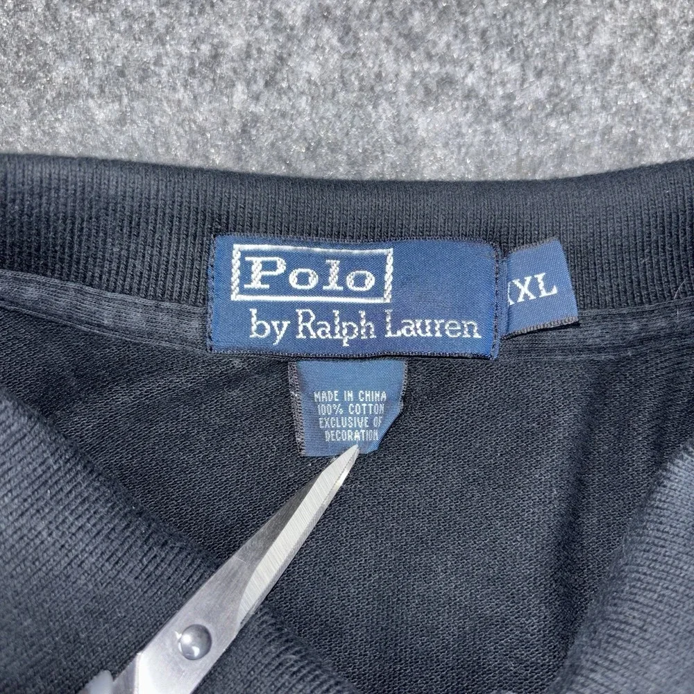 Polo Ralph Lauren Polo Shirt Mens 2XL Black Short Sleeve Preppy Red Pony Logo